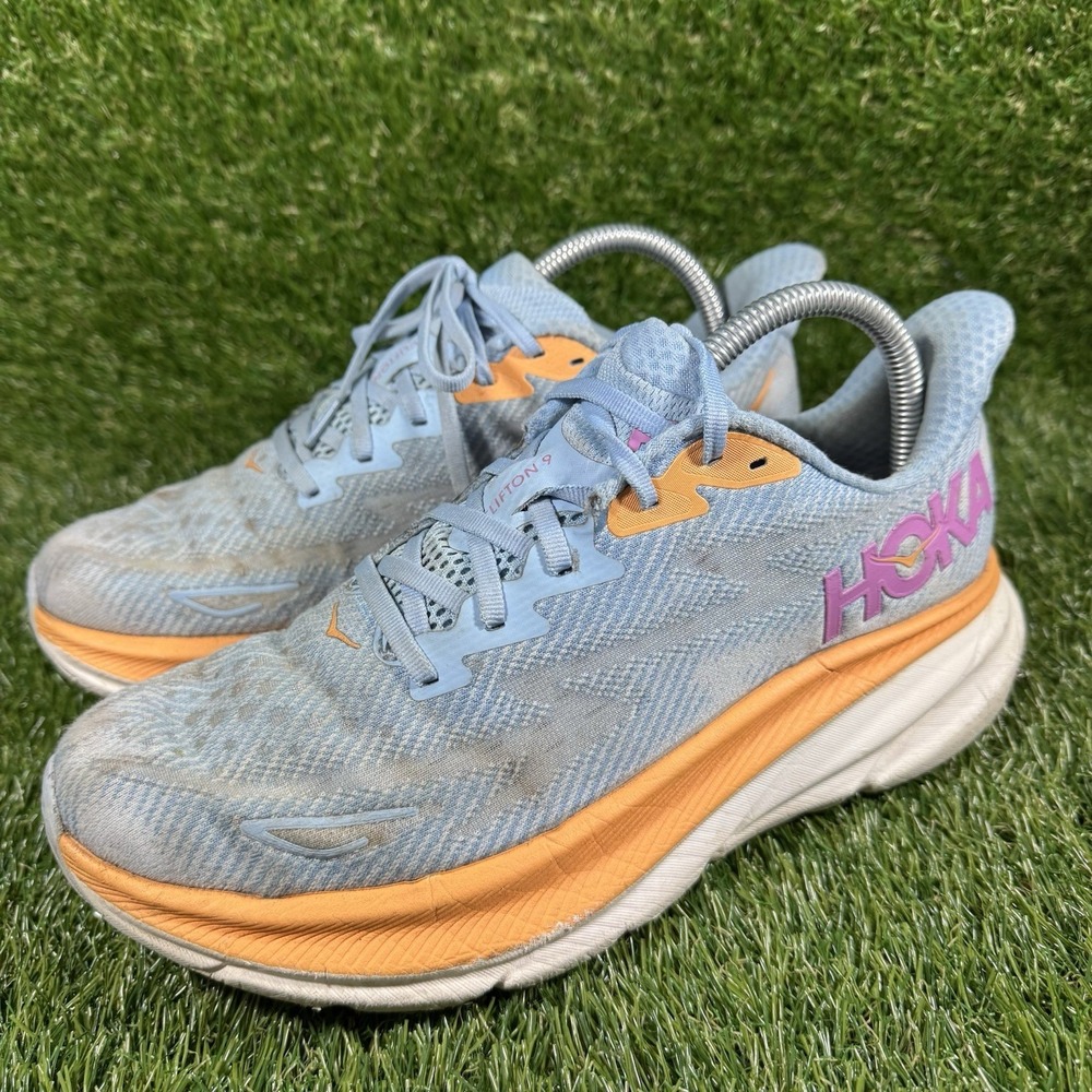 Hoka One One Clifton 9 Shoes Womens Size 9 Blue Running Sneakers 1127896 ABIW - Picture 3 of 13